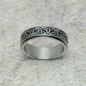 Spielring Drehring Spinner Ring Celtic Triskel Edelstahl keltisch Bild 2