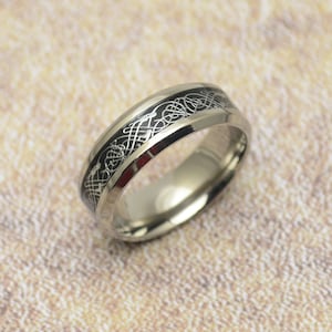 Titanium Ring Dragon Celtic Celtic Tribal Dragon Ring Titanium Hypoallergenic