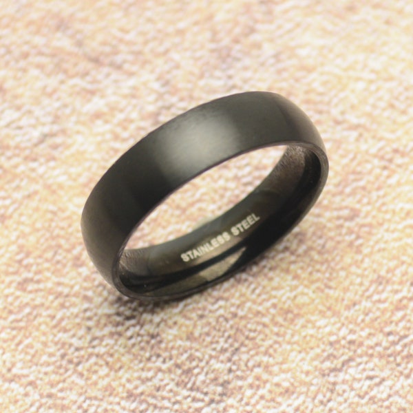 Ring schwarz schmal matt schlicht minimalistisch Damenring Herrenring