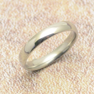 Ring narrow stainless steel ladies ring silver 4 mm simple