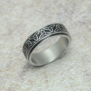 Spielring Drehring Spinner Ring Celtic Triskel Edelstahl keltisch Bild 1