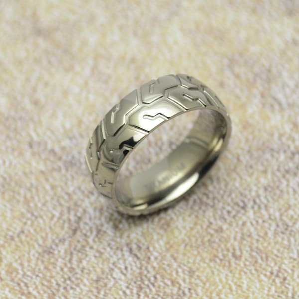 Titan Ring Reifen Design Herrenring silber Titanium --