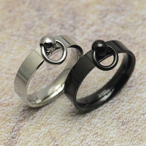 Ring der O schmal schwarz oder silber Edelstahl Story of O Bild 1