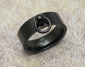 Ring der O Edelstahl schwarz  8 mm breit Story of O massiv
