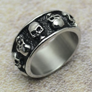 Skull Ring Size 65 Stainless Steel Skull Biker Bikerring