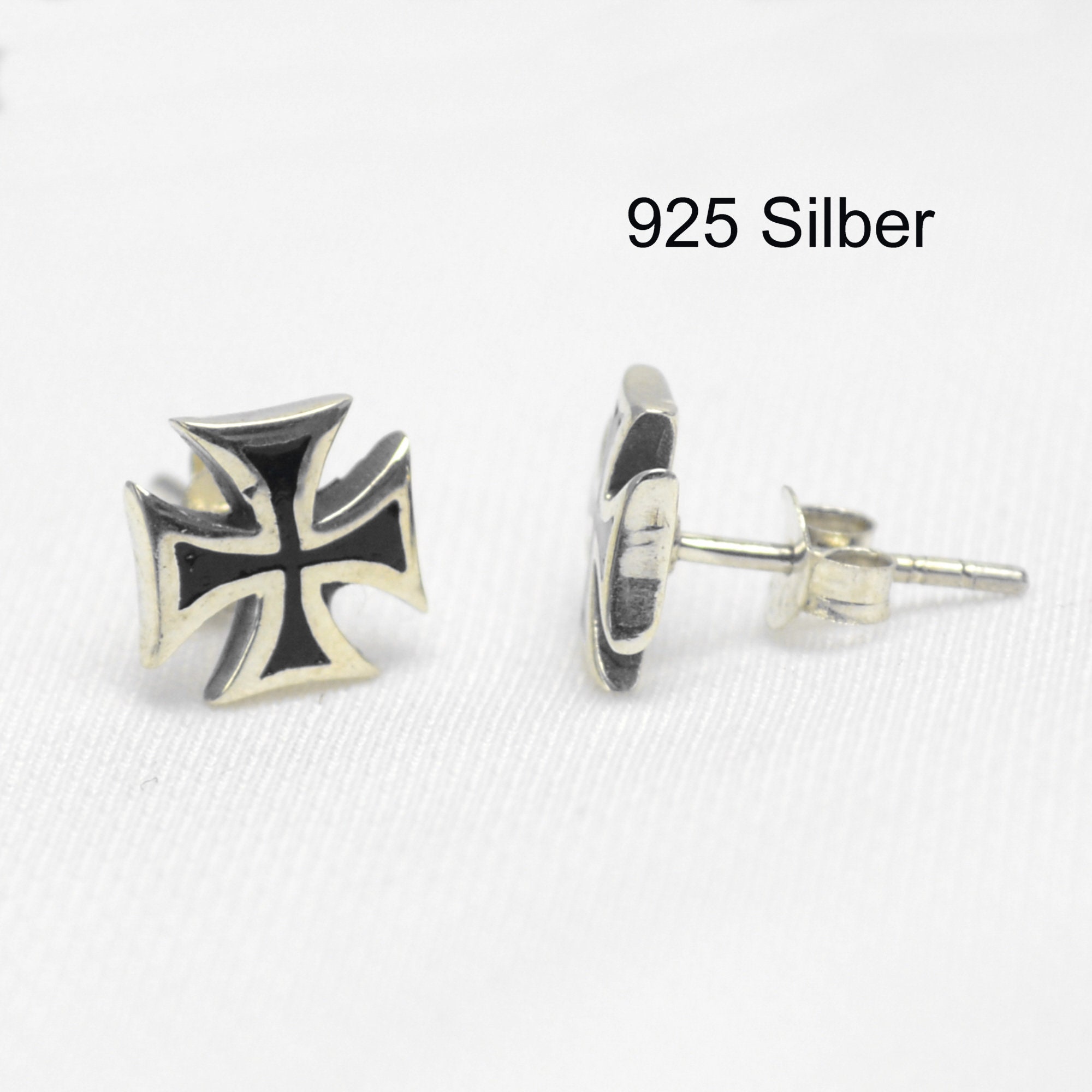 Stud Earrings Iron Cross 925 Silver 1 Piece Iron Cross Men s Jewelry Federal Cross Men s Jewelry