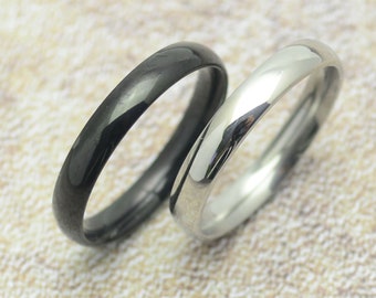Ring black or silver narrow stainless steel
