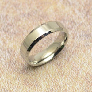 Ring narrow stainless steel silver shiny minimalist simple 6 mm