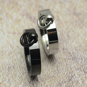 Ring of O narrow black or silver stainless steel Story of O image 3