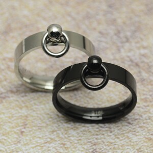 Ring der O schmal schwarz oder silber Edelstahl Story of O Bild 2