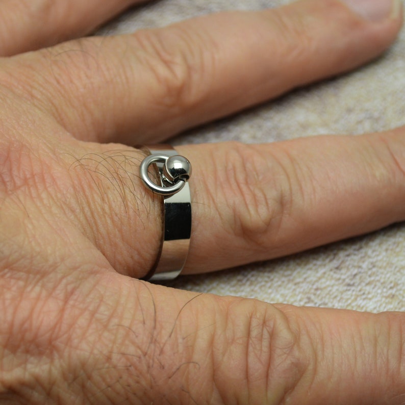 Ring of O narrow black or silver stainless steel Story of O image 4