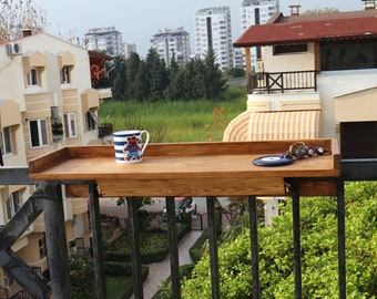 Tavolo da bar da balcone, per tutti i tipi di ringhiere.