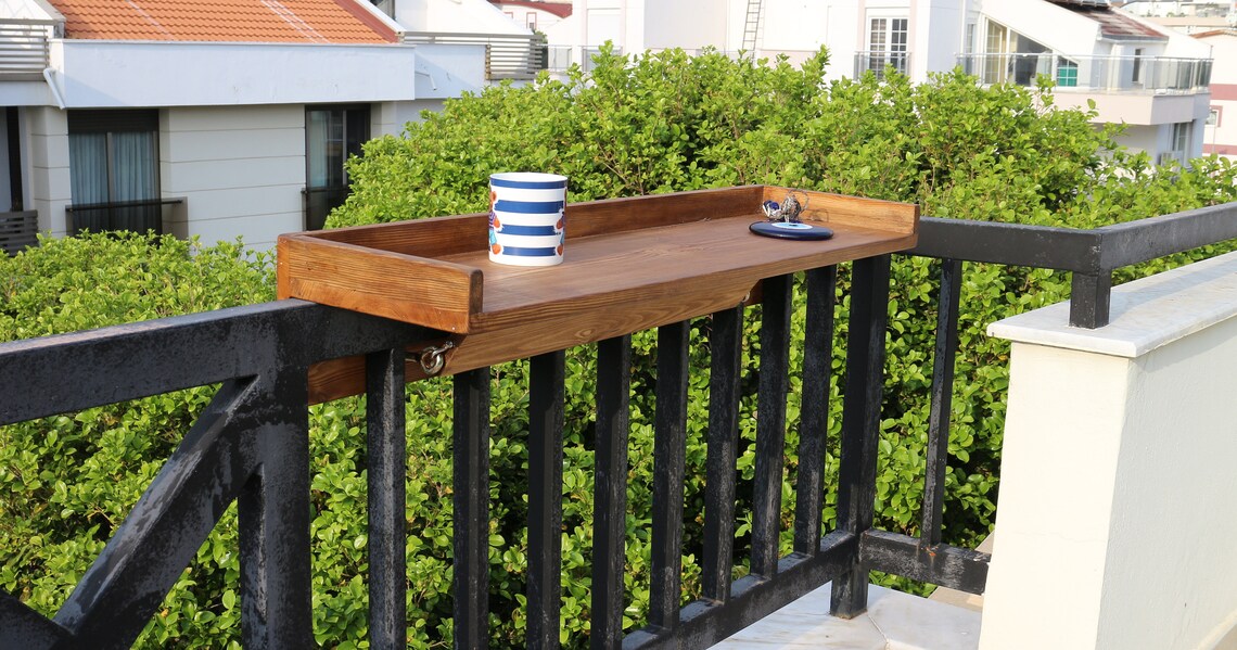 Balcony Bar Top Balcony Table Railing Table Patio Bar Etsy Canada
