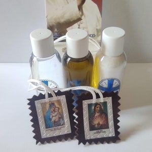 Blessed Exorcism Kit: Holy Water, Salt, Oil & Scapulars - Spiritual Protection