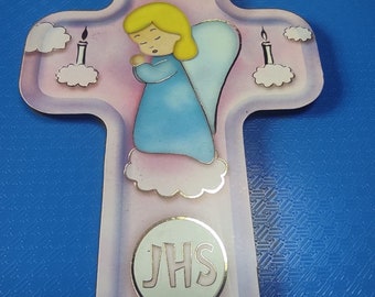 Crocifisso per cameretta bambini modello pecorelle smarrite - 12 x 18 cm Quadretti