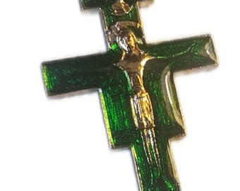 San Damiano Cross: Golden Relief, Blue Enamel, Blessed in Assisi