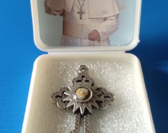 Relic Cross From Bethlehem Crucifix Parts - Pendant ,Blessed ,Bethlehem Stone , Strong Symbolism,Gift for Him ,Gift or Her ,5.5x3.5cm