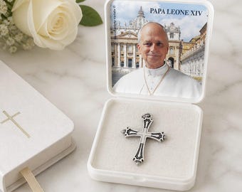 Vatican Blessed Pope Leo XIV Inspired Pectoral Cross, Little Italian Catholic Gift