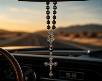 Vatican Blessed Blue Decade Rosary, Handmade Italian Car Bag Prayer Beads