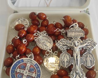 Rosario auténtico del Vaticano, procedente de Roma – Cuentas de oración católicas italianas – Regalo sagrado devocional