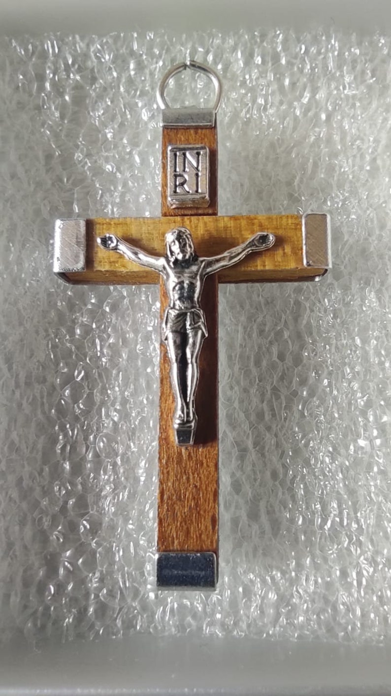 Handmade Olive Wood Christ Cross With INRI Detail - Blessed Catholic ...
