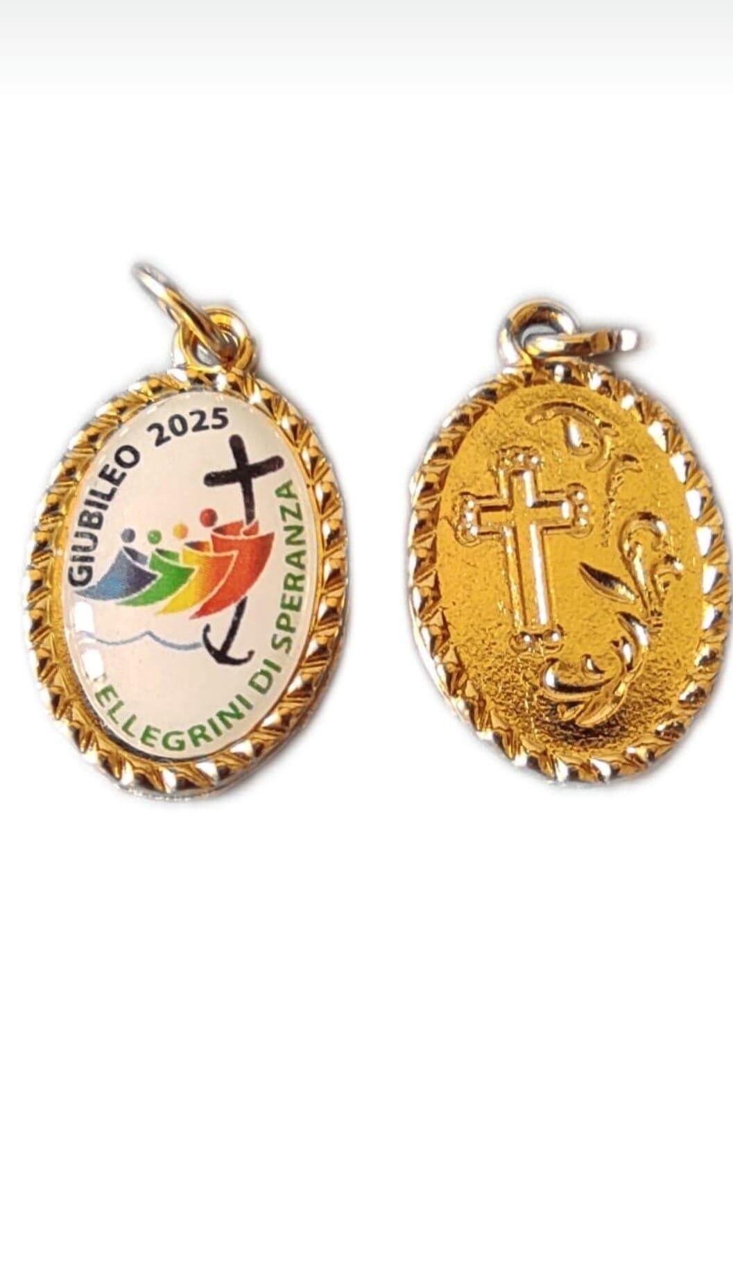 Jubilee 2025 Ceramic Pendant: Goldplated Cross, Symbol of Hope