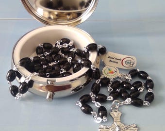 Jubilee 2025 Rosary in Steel Box: Handmade Italian Prayer Beads