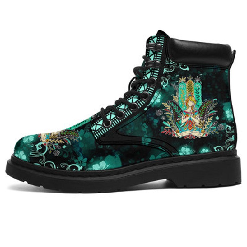Boots Waffle Stompers Leather Boots Boho Chic Bohemian Hiking Boots Motorcycle Riding Boots Vegan Leather Animal Boots Fox Boots