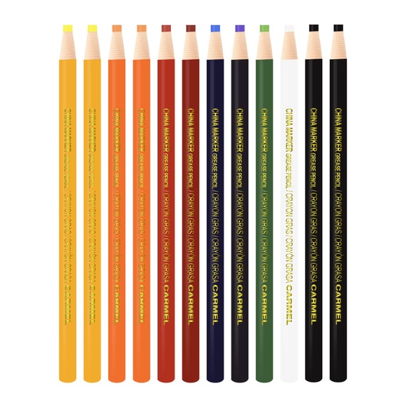 Carmel China Marker Pack of 12 Peel off Grease Pencil Paper