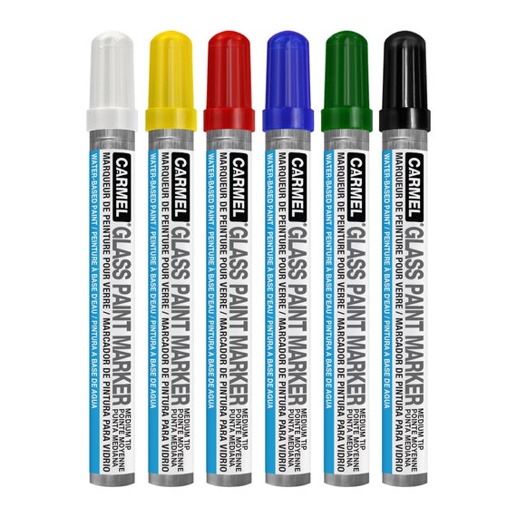 Carmel Glass Marker Medium Tip Pack of 6, Removable Window Marker, Washable  Glass Marker for Marking Glass, Whiteboard, Etc. 