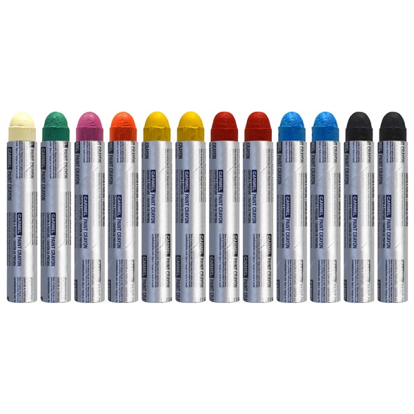 Carmel Paint Crayon Pack of 12, Solid Paint Marker, Oil Paint Marker Stick, Multi-Surface Crayon