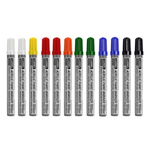 30 Acrylic Paint Pens Medium Tip 2mm for Rock Painting, Wood, Fabric,  Ceramic, Canvas, Metal and Glass 