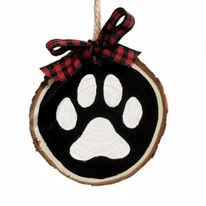 Hund Pfote Holz Scheibe Ornament