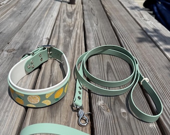 Premade - Lemon Print Sage and White Set