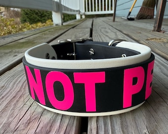 Collar para perros de Biothane de 2 pulgadas, multicapa, impermeable, lavable, duradero y personalizable.