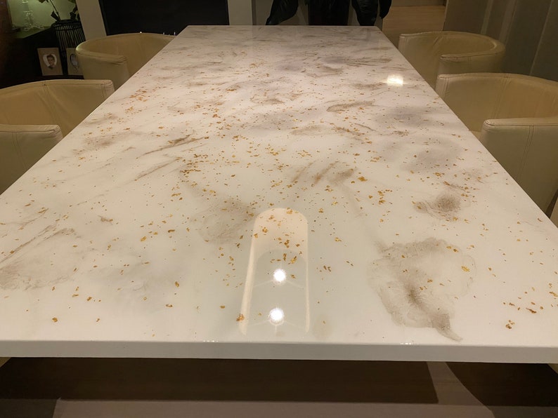 24K Resin Art Dining Table Etsy UK
