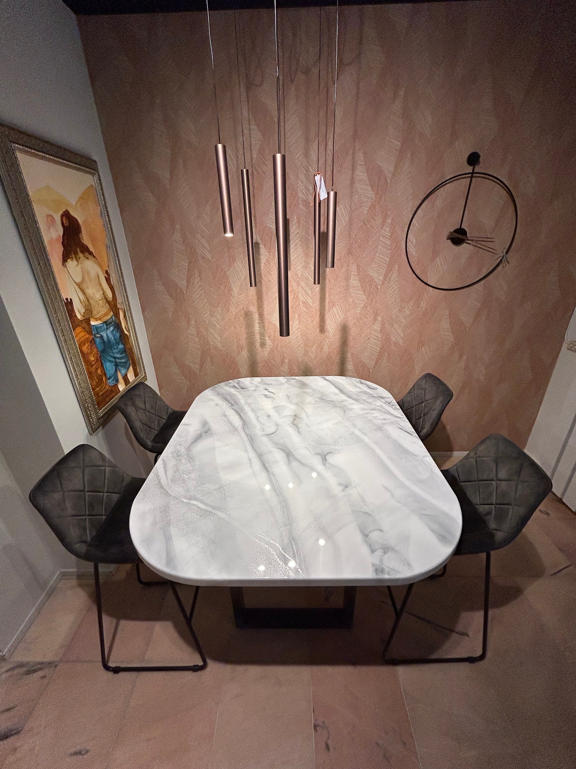 Faux marble high top table deals