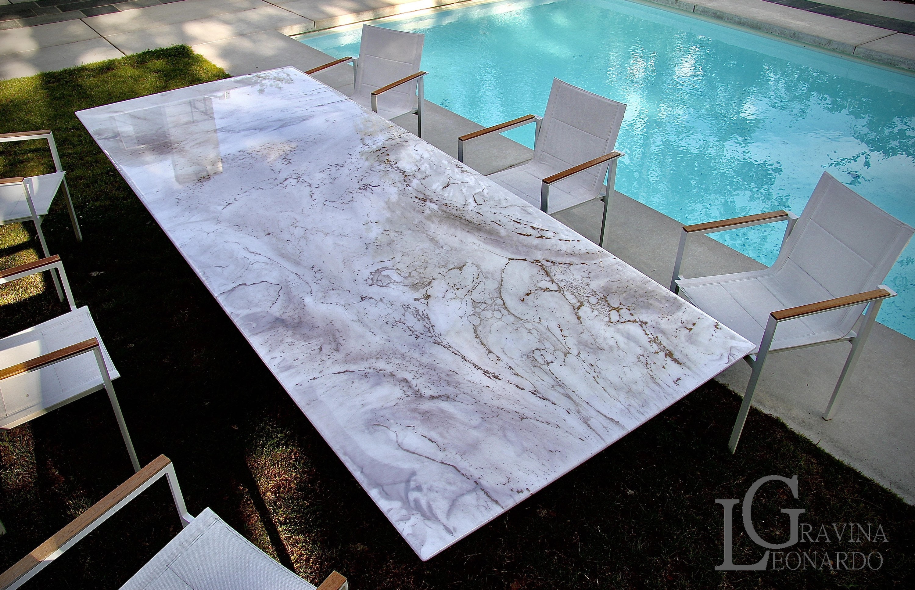 PATIO TABLE EPOXY gold marble look Etsy