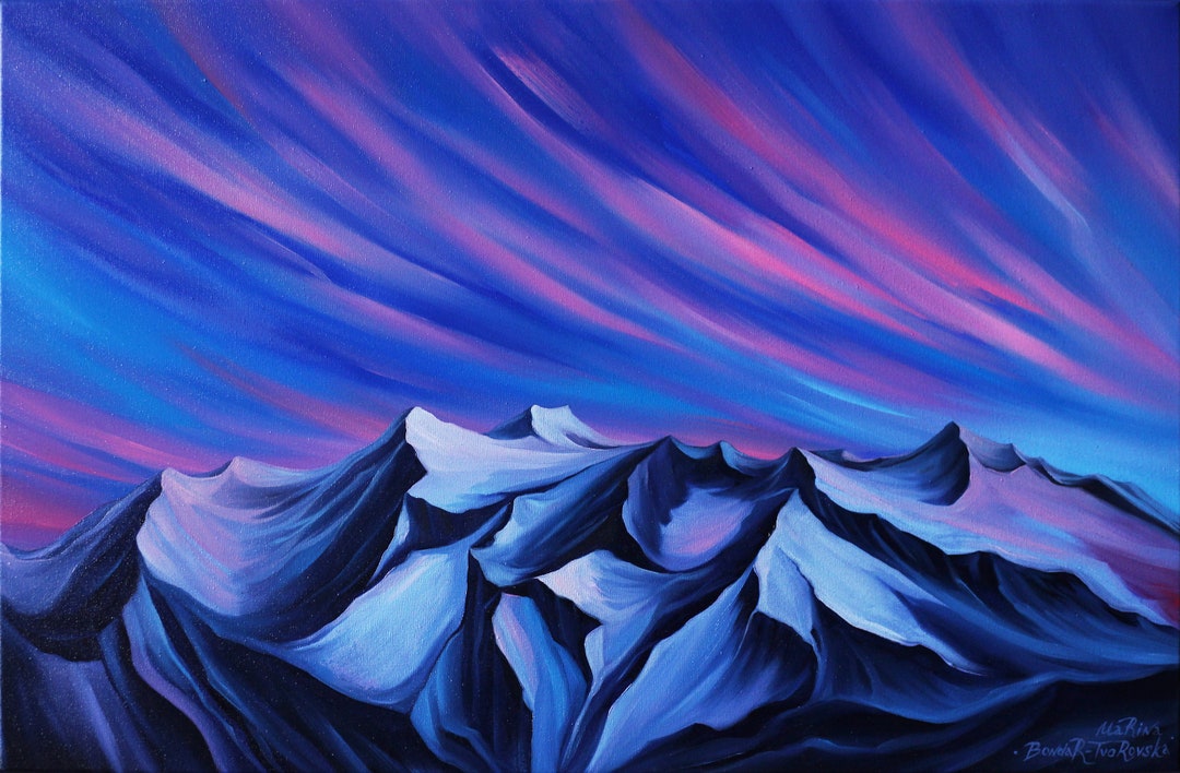 Purcell Mountain Oil Painting Columbia Mountains Original Art Etsy