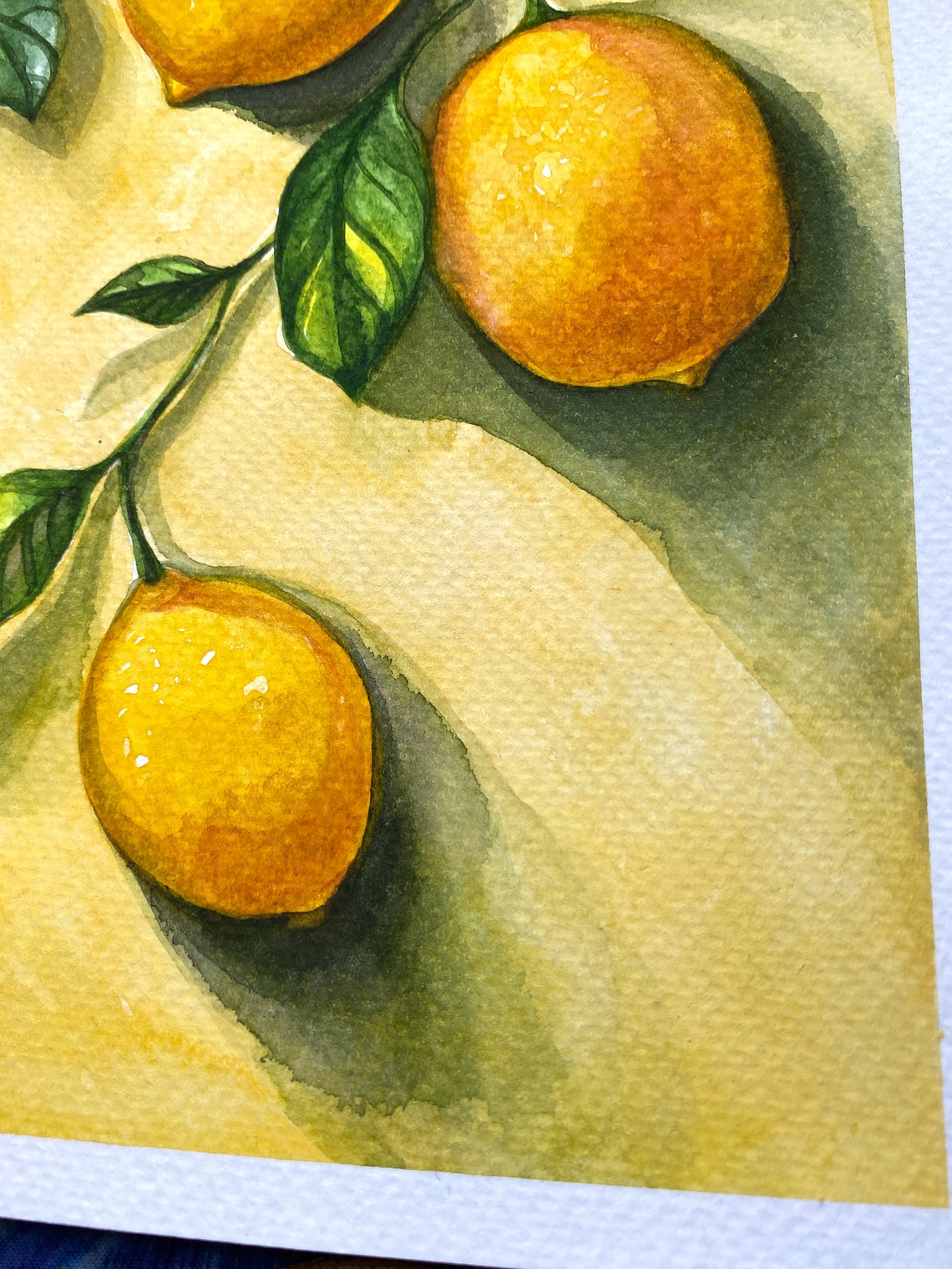 Lemon Painting Watercolor Drawing Lemon Branch Original Art - Etsy UK