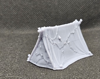 Patchwork Hide Tent | Scatter Terrain | 3D Printed | Unpainted | Unprimed