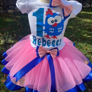 Set Birtday tutu Outfit the Little Blue Hen