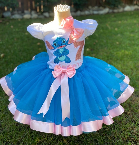 stitch birthday dress Girls STITCH and ANGEL sparkle party/Birthday tutu dress