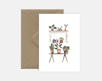 Carte Bureau Plantes + Enveloppe Kraft