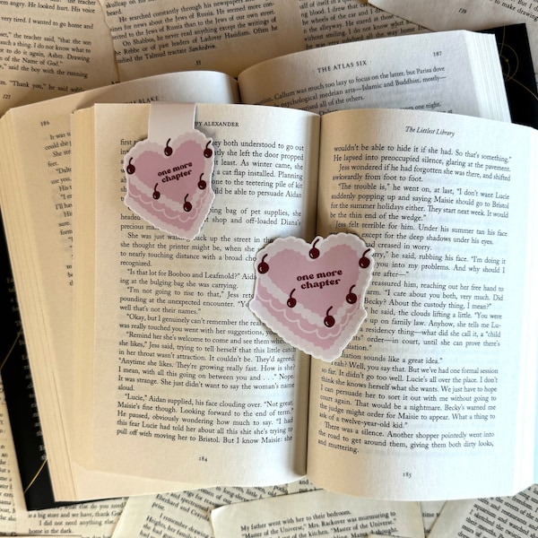 One More Chapter Heart Cake Sticker & Magnetic Bookmark | The Literary Duckling | Reading Accessories | Booktok | Bookish Stickers