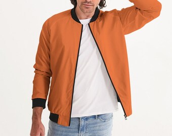 bright orange bomber jacket