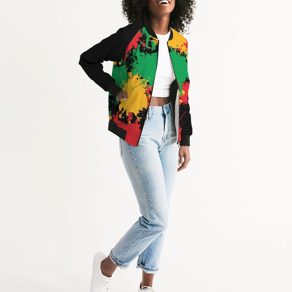 Afro Nurses Bomber Jacket Black Queen African DT02 main image 1