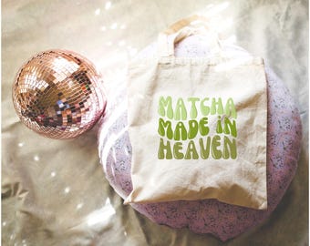 Sac fourre-tout en toile de coton Matcha Lover - Sac durable