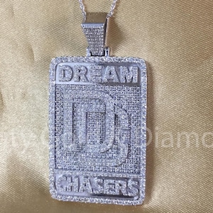 Moissanite Diamond Dream Chasers Pendant: Sterling Silver Hip Hop Jewelry