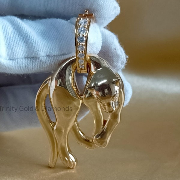 Moissanite Diamond Panther Pendant: Hip Hop Bling, Lab Grown Diamond